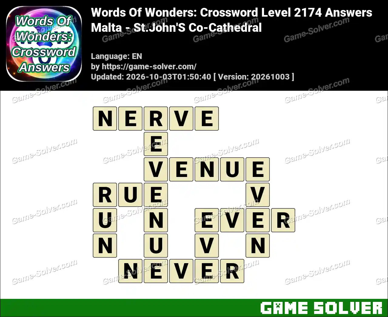 Words Of Wonders: Crossword Level 2174 Answers – Malta – St.John’S Co-Cathedral